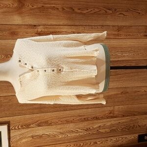 🧄By Together Cream Henley Top (L)🧄